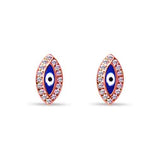 Evil Eye Sterling Silver Rose Gold Stud for Women - Small