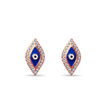 Evil Eye Sterling Silver Rose Gold Stud for Girl