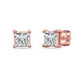 Glitzy Girl Rose-Gold Sterling Silver Studs for Girls