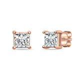 Glitzy Girl Rose-Gold Sterling Silver Studs for Girls - Big