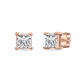 Glitzy Lady Rose-Gold Sterling Silver Studs for Women- Medium