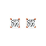 Glitzy Lady Rose-Gold Sterling Silver Studs for Women- Medium