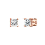 Glitzy Girl Rose-Gold Sterling Silver Studs for Girls - Small