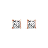 Glitzy Girl Rose-Gold Sterling Silver Studs for Girls - Small