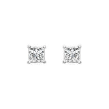 Shining Square Sterling Silver Stud for Women