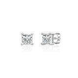 Shining Square Sterling Silver Stud for Girls