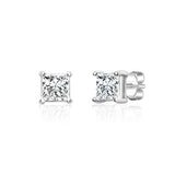 Shinning Square Sterling Silver Stud for Men