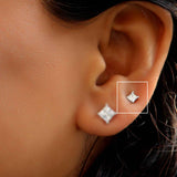 Glitzy Lady Sterling Silver Studs for Women - Small