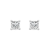 Shinning Square Sterling Silver Stud for Men