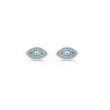 Blue Gaze Evil Eye Sterling Silver Studs for women