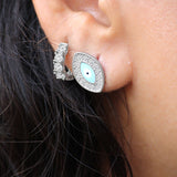 Blue Gaze Evil Eye Sterling Silver Studs for women