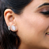 Pink Gaze Evil Eye Sterling Silver Studs for women