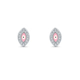 Pink Gaze Evil Eye Sterling Silver Studs for women