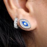 Royal Gaze Evil Eye Sterling Silver Studs for women