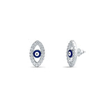 Deep Blue Mystic – Evil Eye Sterling Studs for Women