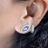 Deep Blue Mystic – Evil Eye Sterling Studs for Women