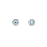 Blue Aura – Evil Eye Sterling Silver Studs for Women