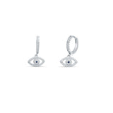 Celestial Eye Dangling  925 Sterling Silver Hoop for Women
