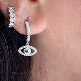 Celestial Eye Dangling  925 Sterling Silver Hoop for Women