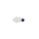 Sugandh Manjari Sterling silver stud earrings with Blue Saphhire for Women