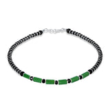 Green Charm Silver Nazariya Anklets for Women