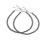 Black Love Sterling Silver Adjustable Nazariya Anklets for Women