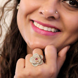 Rosabella Sterling Silver 2- tone cocktal Ring for Women