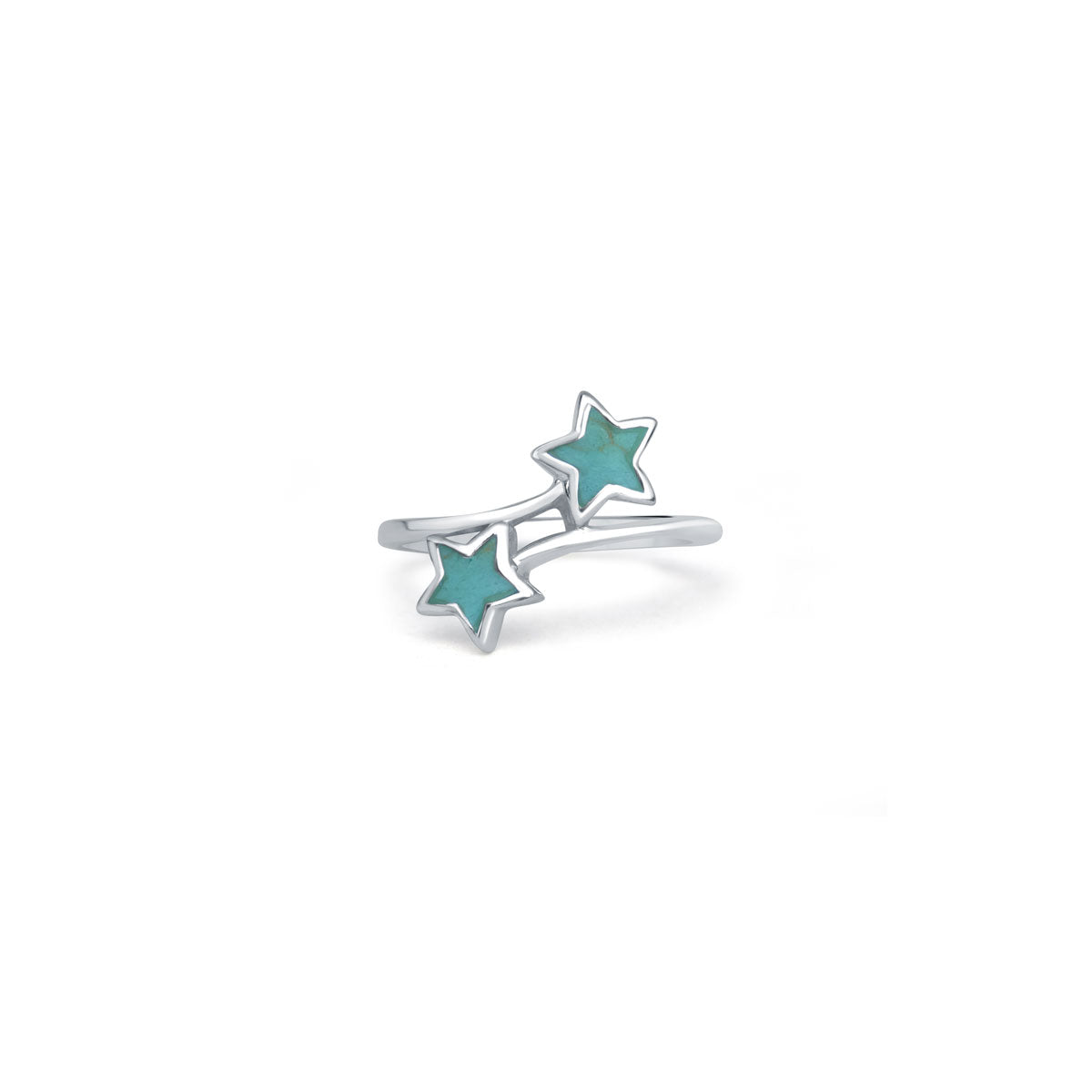 Twin Star Turquoise 925 Sterling Silver Ring for Women