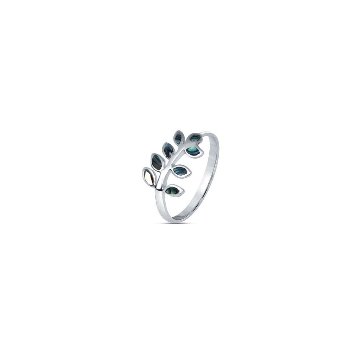 Midnight Leaf 925 Sterling Silver Ring for Women