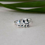 Midnight Leaf 925 Sterling Silver Ring for Women