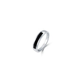 Blackline 925 Sterling Silver Band Ring for Women
