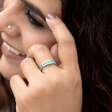 Aqualine 925 Sterling Silver Band Ring for Women