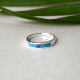 Turquoiseline 925 Sterling Silver Band Ring for Women