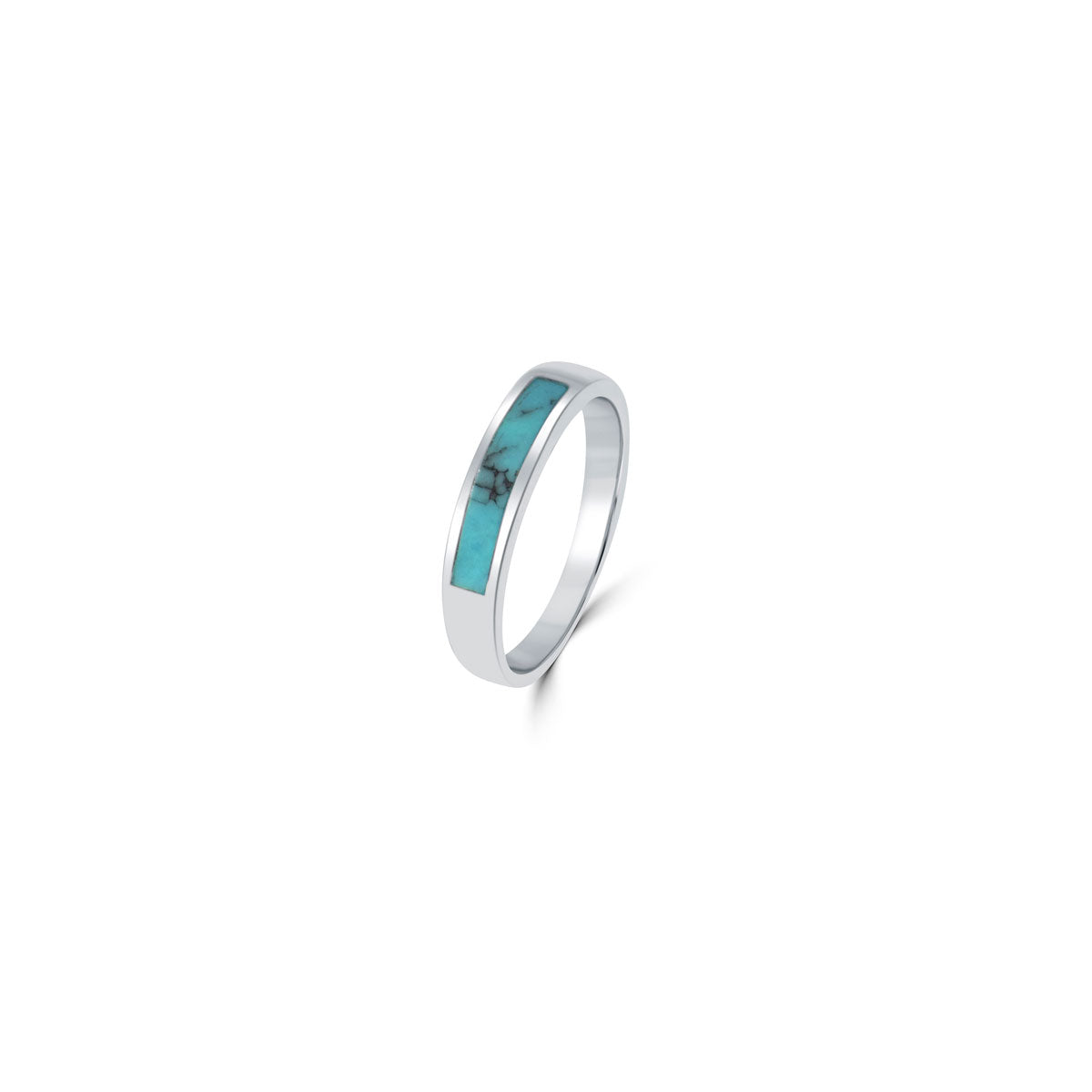 Turquoiseline 925 Sterling Silver Band Ring for Women
