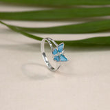 Azure Butterfly 925 Sterling Silver Ring for Women