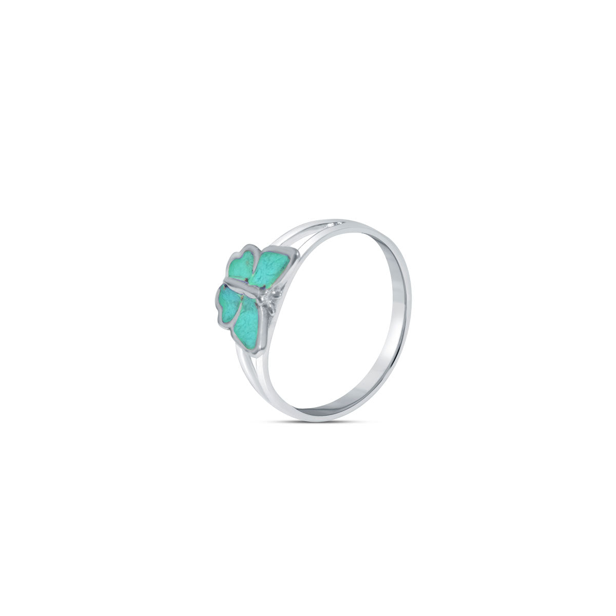 Aqua Butterfly 925 Sterling Silver Ring for Women