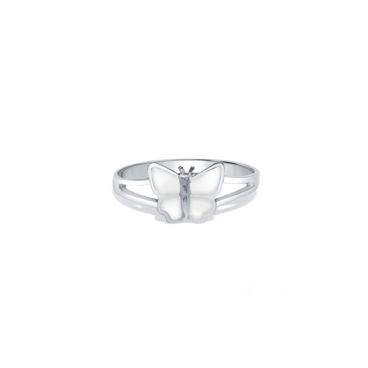 White Butterfly 925 Sterling Silver Ring for Women