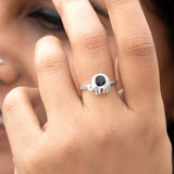 Midnight Jumbo 925 Sterling Silver Ring for Women