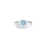 Blue Jumbo 925 Sterling Silver Ring for Women