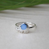 Blue Jumbo 925 Sterling Silver Ring for Women