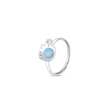 Blue Jumbo 925 Sterling Silver Ring for Women