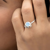 Blue Jumbo 925 Sterling Silver Ring for Women