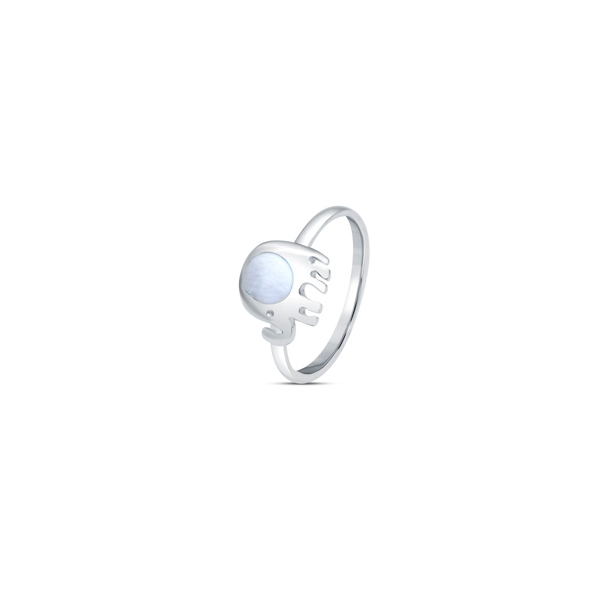 White Jumbo 925 Sterling Silver Ring for Women