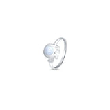 White Jumbo 925 Sterling Silver Ring for Women