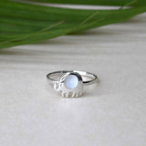 White Jumbo 925 Sterling Silver Ring for Women
