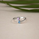 Candy Twin Heart 925 Sterling Silver Ring for Women