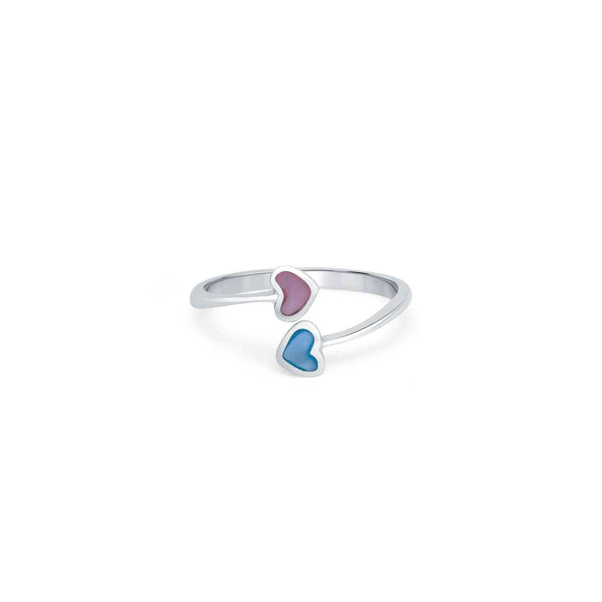 Candy Twin Heart 925 Sterling Silver Ring for Women