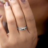 Black & White Jharokha 925 Sterling Silver Ring for Women