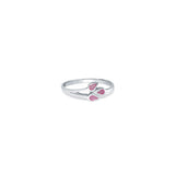 Pink Trio Petal 925 Sterling Silver Ring for Women