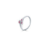 Pink Trio Petal 925 Sterling Silver Ring for Women